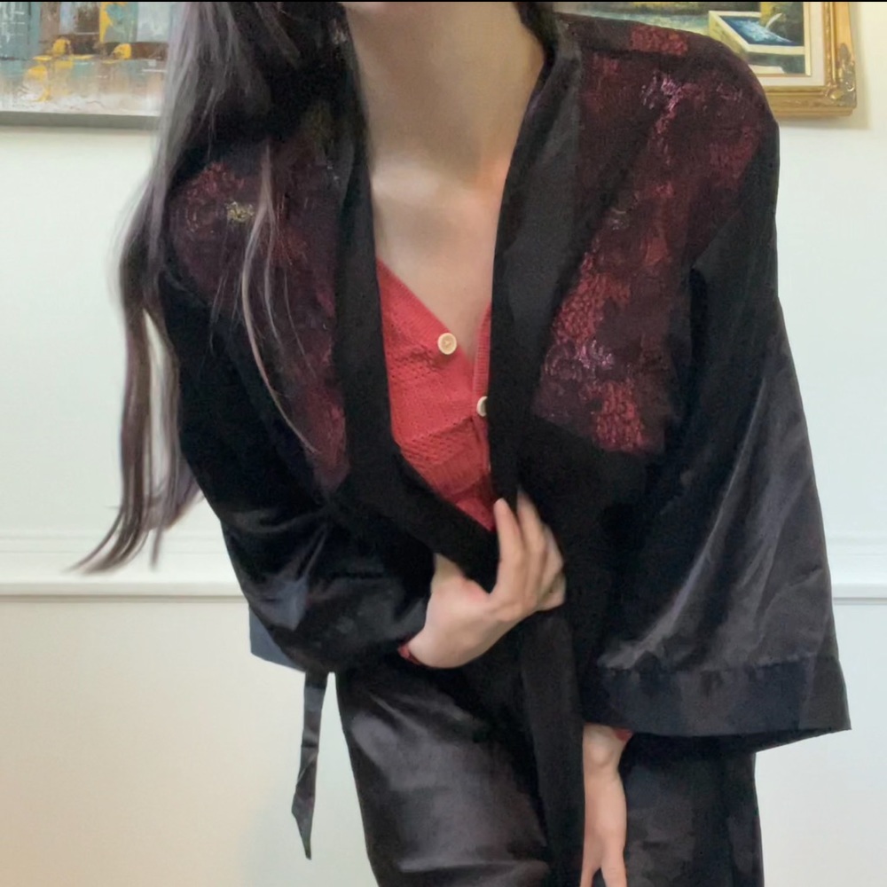 SILK LACE ROBE - Picture 3 of 3